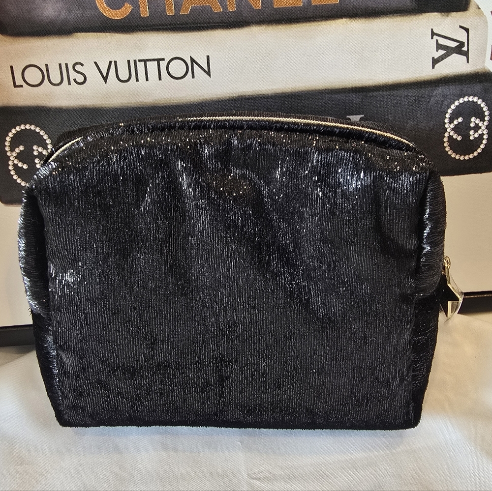Dior Black Velvet Cosmetic Bag/ Clutch with Gold Accents Nwt - Picture 6 of 7